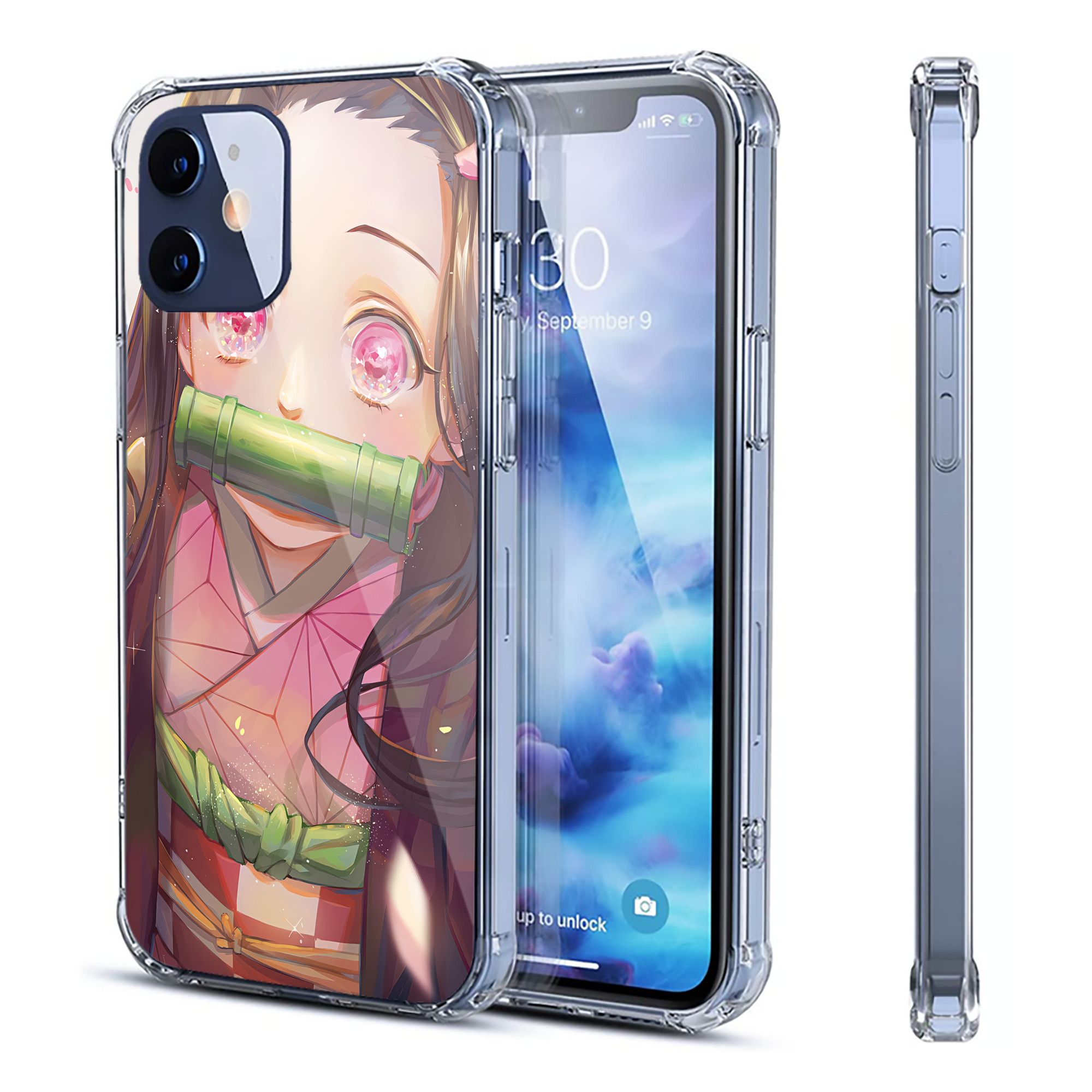 （画像用） 鬼滅の刃（きめつのやいば）竈門 禰󠄀豆子／かまど ねずこ Kamado Nezuko 【iPhone 12シリーズ対応】透明スマホケース（クリアソフトケース）
